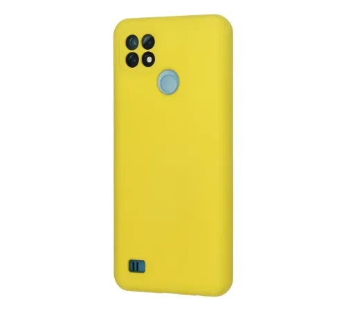 Realme C21 Kılıf Nano içi Kadife Silikon - Sarı