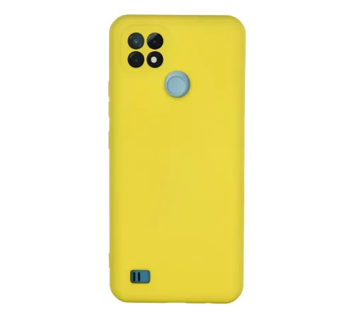 Realme C21 Kılıf Nano içi Kadife Silikon - Sarı