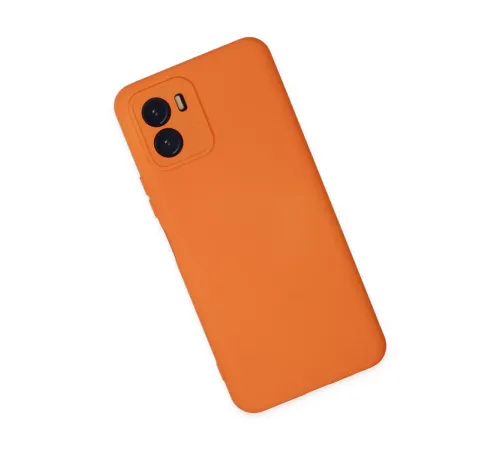 Vivo Y15S Kılıf Nano içi Kadife Silikon - Turuncu