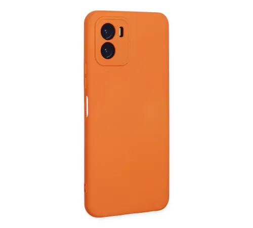 Vivo Y15S Kılıf Nano içi Kadife Silikon - Turuncu