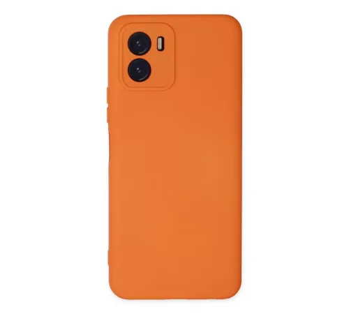 Vivo Y15S Kılıf Nano içi Kadife Silikon - Turuncu