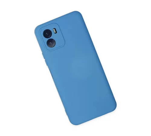 Vivo Y15S Kılıf Nano içi Kadife Silikon - Mavi