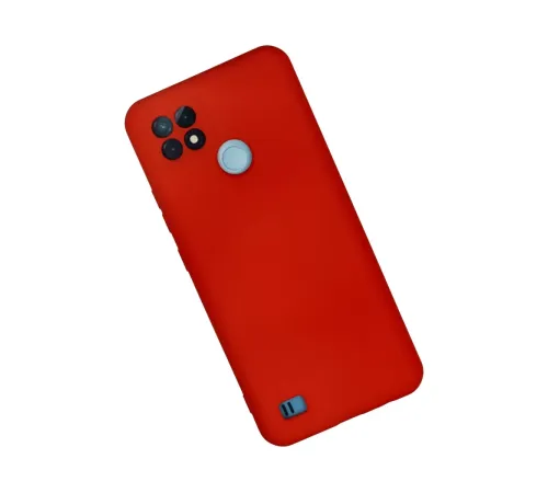 Realme C21 Kılıf Nano içi Kadife Silikon - Kırmızı