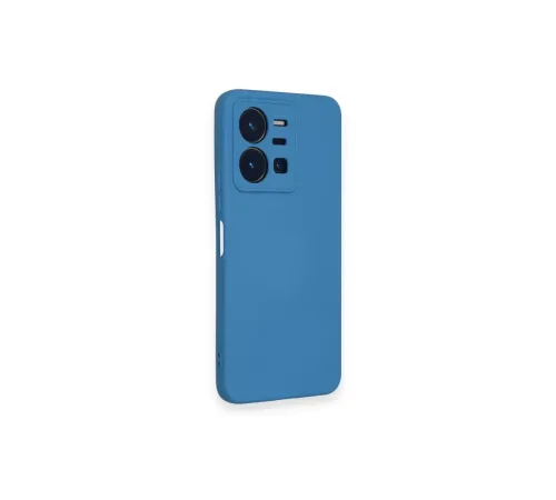 Vivo Y35 Kılıf Nano içi Kadife Silikon - Mavi