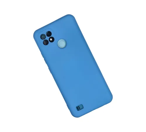 Realme C21 Kılıf Nano içi Kadife Silikon - Mavi