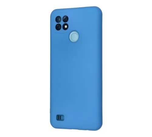 Realme C21 Kılıf Nano içi Kadife Silikon - Mavi