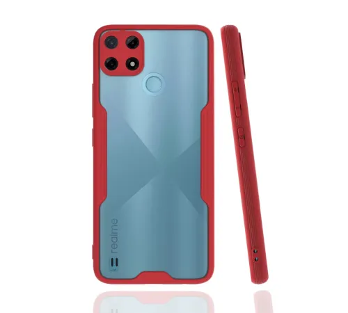 Realme C25Y Kılıf Platin Silikon - Kırmızı