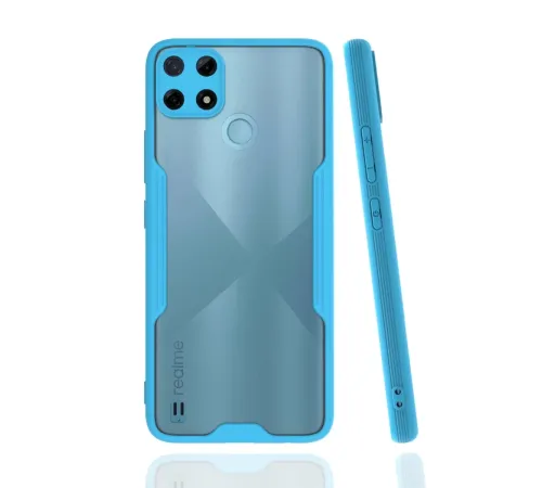 Realme C25Y Kılıf Platin Silikon - Mavi