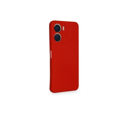 Vivo Y16 Kılıf Nano içi Kadife Silikon - Kırmızı