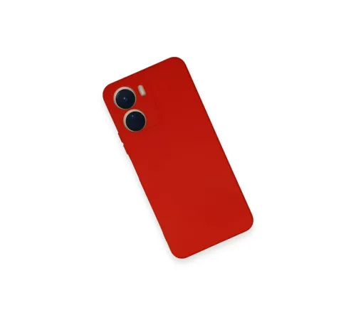 Vivo Y16 Kılıf Nano içi Kadife Silikon - Kırmızı