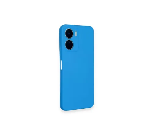 Vivo Y16 Kılıf Nano içi Kadife Silikon - Mavi