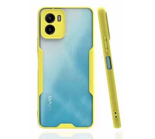 Vivo Y15S Kılıf Platin Silikon - Sarı