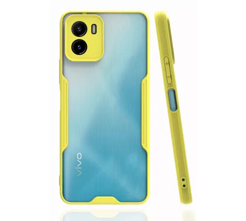 Vivo Y15S Kılıf Platin Silikon - Sarı