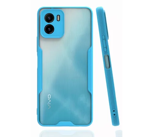 Vivo Y15S Kılıf Platin Silikon - Mavi