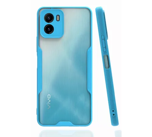 Vivo Y15S Kılıf Platin Silikon - Mavi