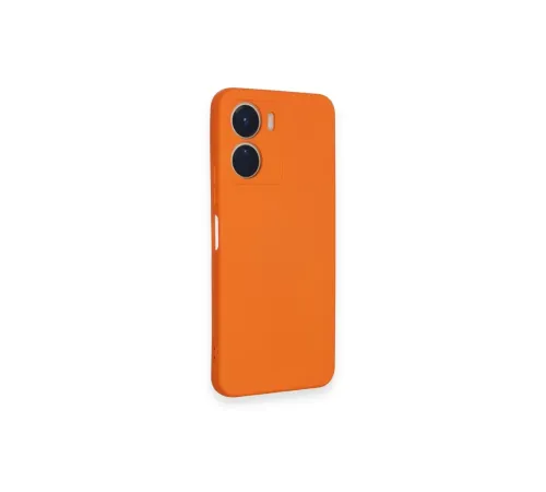 Vivo Y16 Kılıf Nano içi Kadife Silikon - Turuncu