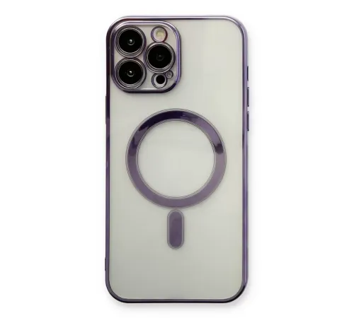 Apple iPhone 13 Pro Kılıf Magneticsafe Lazer Silikon - Mor