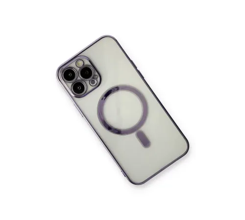 Apple iPhone 13 Pro Kılıf Magneticsafe Lazer Silikon - Mor