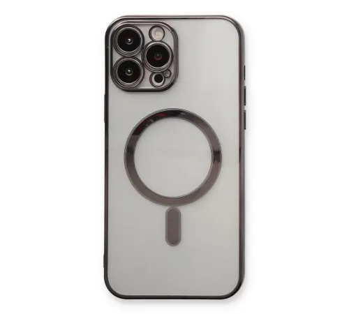 Apple iPhone 13 Pro Max Kılıf Magneticsafe Lazer Silikon - Siyah