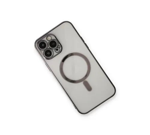 Apple iPhone 13 Pro Max Kılıf Magneticsafe Lazer Silikon - Siyah