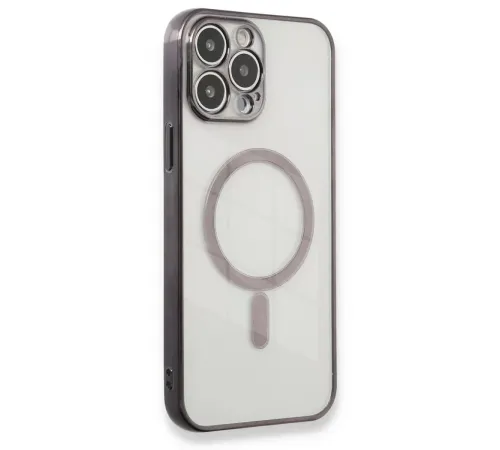 Apple iPhone 13 Pro Max Kılıf Magneticsafe Lazer Silikon - Siyah