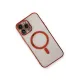 Apple iPhone 13 Pro Max Kılıf Magneticsafe Lazer Silikon - Kırmızı
