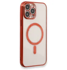 Apple iPhone 13 Pro Max Kılıf Magneticsafe Lazer Silikon - Kırmızı