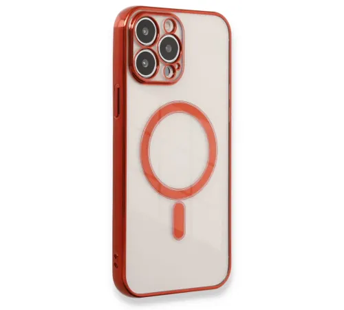 Apple iPhone 13 Pro Max Kılıf Magneticsafe Lazer Silikon - Kırmızı