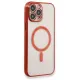 Apple iPhone 13 Pro Max Kılıf Magneticsafe Lazer Silikon - Kırmızı