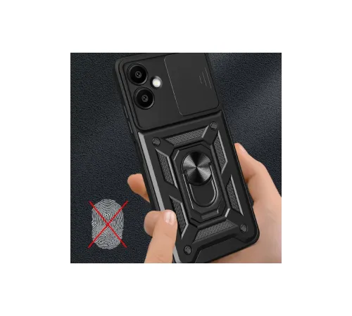 Samsung Galaxy A06 Kılıf Pars Lens Yüzüklü Silikon - Kırmızı