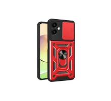 Samsung Galaxy A06 Kılıf Pars Lens Yüzüklü Silikon - Kırmızı