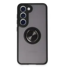 Samsung Galaxy S23 Kılıf Montreal Yüzüklü Silikon Kapak - Siyah