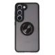 Samsung Galaxy S23 Kılıf Montreal Yüzüklü Silikon Kapak - Siyah