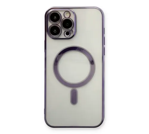 Apple iPhone 13 Pro Max Kılıf Magneticsafe Lazer Silikon - Mor
