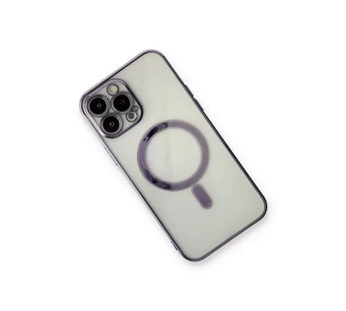 Apple iPhone 13 Pro Max Kılıf Magneticsafe Lazer Silikon - Mor