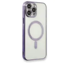 Apple iPhone 13 Pro Max Kılıf Magneticsafe Lazer Silikon - Mor