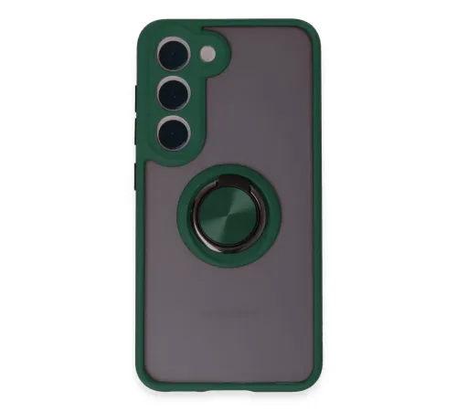 Samsung Galaxy S23 Kılıf Montreal Yüzüklü Silikon Kapak - Yeşil