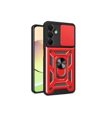 Samsung Galaxy A16 5G Kılıf Pars Lens Yüzüklü Silikon - Kırmızı