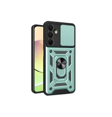 Samsung Galaxy A16 5G Kılıf Pars Lens Yüzüklü Silikon - Yeşil
