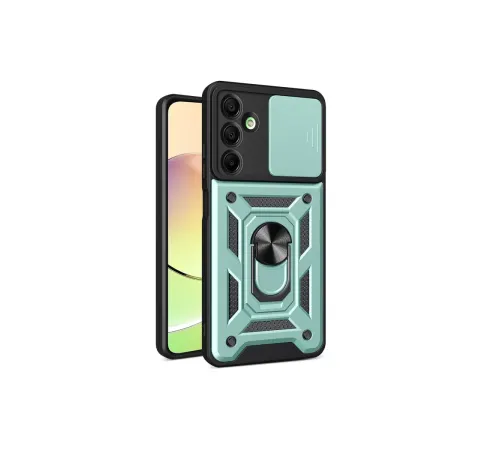 Samsung Galaxy A16 5G Kılıf Pars Lens Yüzüklü Silikon - Yeşil