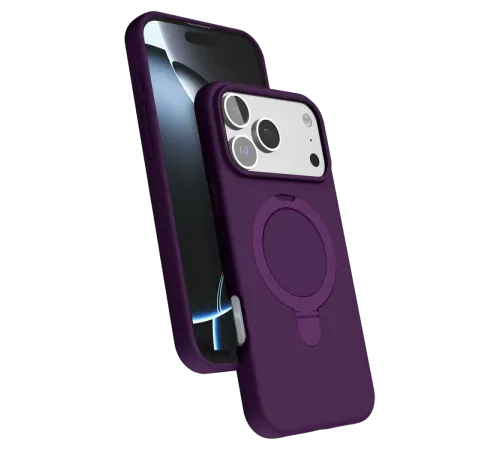 Apple iPhone 17 Pro Max Regal Magsafe Standlı Kapak - Derin Mor
