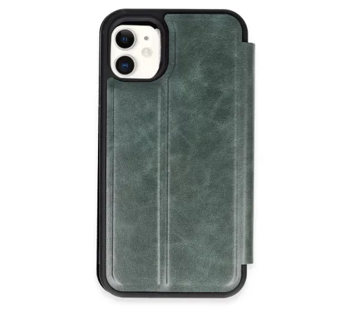 Apple iPhone 11 Kılıf Flip Cover - Koyu Yeşil