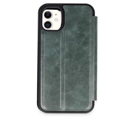 Apple iPhone 11 Kılıf Flip Cover - Koyu Yeşil