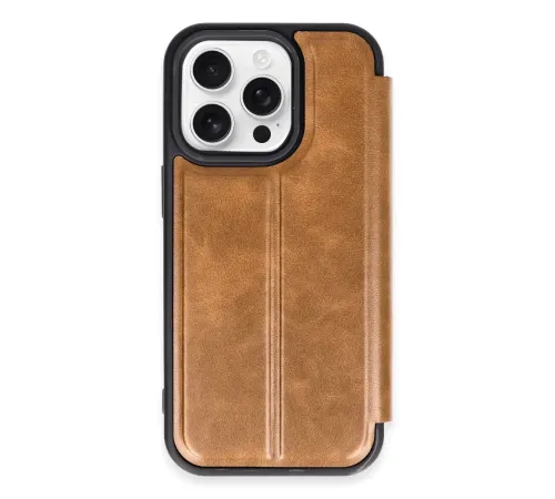 Apple iPhone 14 Pro Max Kılıf Flip Cover - Taba