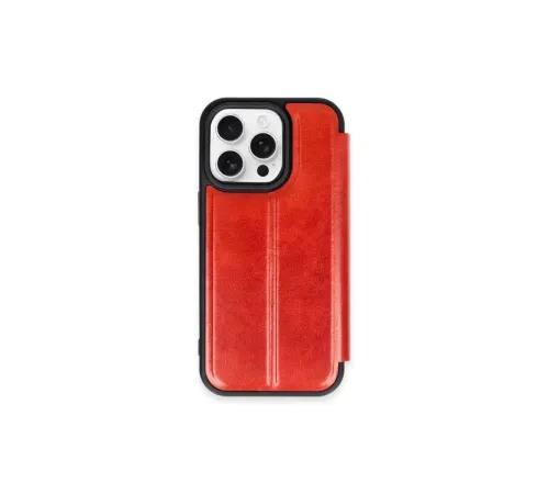 Apple iPhone 15 Pro Max Kılıf Flip Cover - Kırmızı