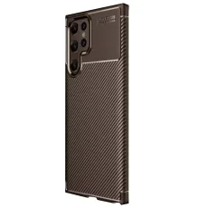 Samsung Galaxy S25 Ultra Kılıf Auto Focus Karbon Kapak - Kahverengi