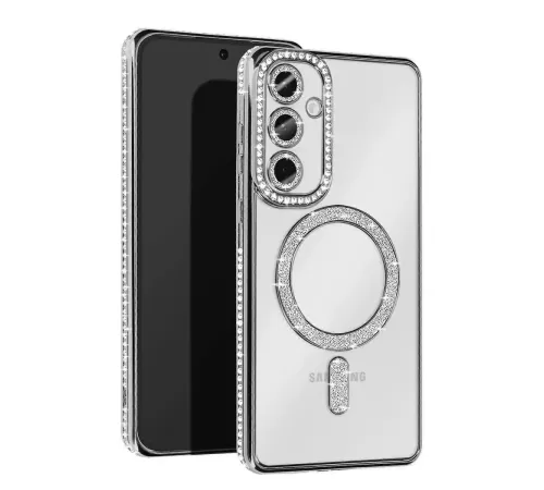 Samsung Galaxy A15 4G Joke Simli Magneticsafe Kılıf - Gümüş
