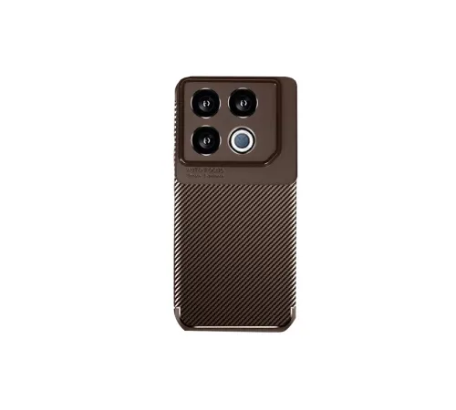İnfinix GT 20 Pro Kılıf Auto Focus Karbon Kapak - Kahverengi