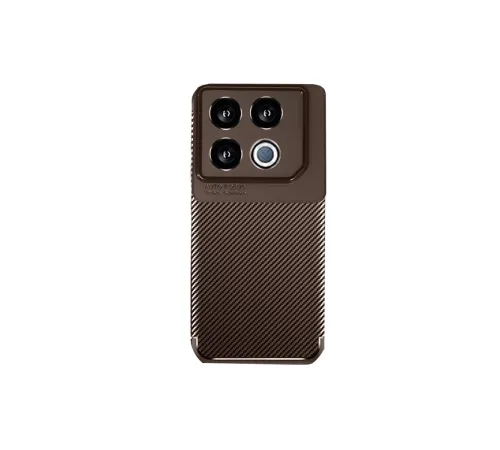İnfinix GT 20 Pro Kılıf Auto Focus Karbon Kapak - Kahverengi