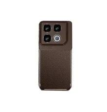 İnfinix GT 20 Pro Kılıf Auto Focus Karbon Kapak - Kahverengi
